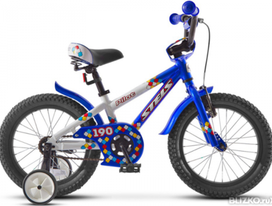 Велосипед 16"STELS Pilot-190 ( 8.5"Хром/синий)