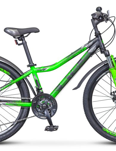 Велосипед 24"STELS Navigator-410 MD (12" Черный-зеленый)
